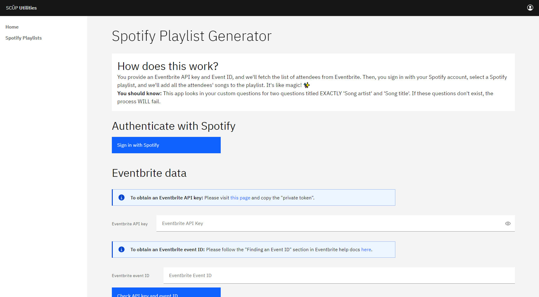Image for project SCÜP Spotify Playlist Generator